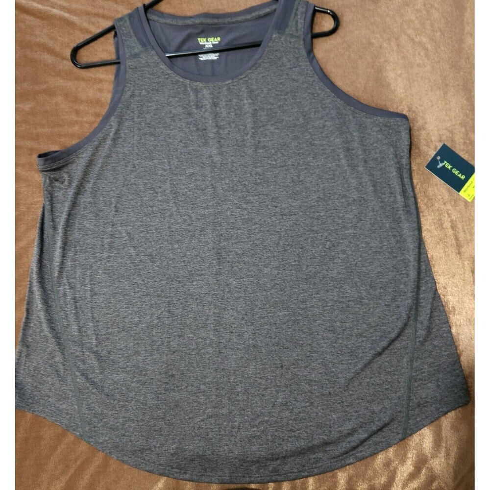 Tek Gear Activewear Top women Size XXL Color Charcoal Reflective Top Logo B2 - Picture 8 of 10